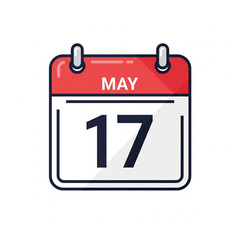 May 17 Daily Calendar Icon In Flat Design Style High-Res Vector Graphic