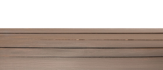 Brown wooden board surface on white background
