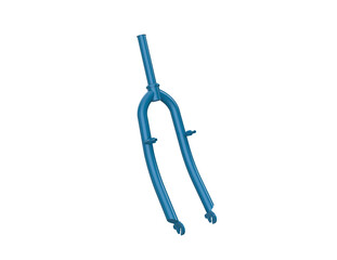 Vibrant Blue Bicycle Front Fork Isolated on Transparent PNG - Essential Bike Component for Cycling Repair, Custom Builds, and Product Catalogs. High-Resolution Metal Part for Design Projects.