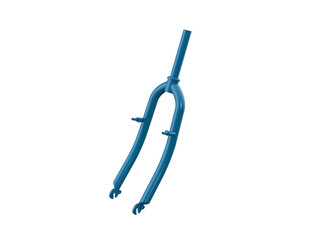 Vibrant Blue Bicycle Front Fork Isolated on Transparent PNG - Essential Bike Component for Cycling Repair, Custom Builds, and Product Catalogs. High-Resolution Metal Part for Design Projects.