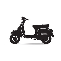 Fototapeta premium Classic scooter silhouette isolated on white background