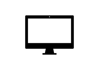 Modern Black Desktop Monitor Icon for Technology and Office Use