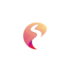 Letter P and S logo with simple design, SP logos