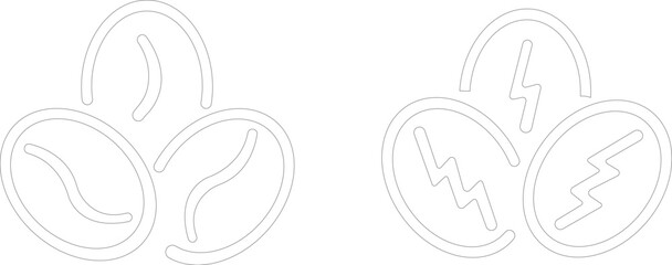 Art & IllustraCoffee bean icon set.Coffee bean icon. Coffee seed sign set. Caffeine vector symbol isolated on white background.Flat icon set of coffee bean varieties. Coffee Manufacture, Cafes andtion