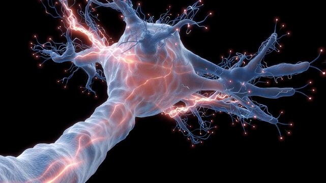 Neuron cell nerve signal transmission electric impulse biology anatomy medical science stress hormones interaction nervous system complex brain