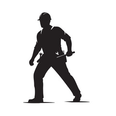 Fototapeta premium Construction worker silhouette isolated on white background