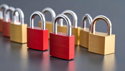 Padlocks in a row