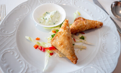 delicious restaurant meal white plate high end expensive gourmet