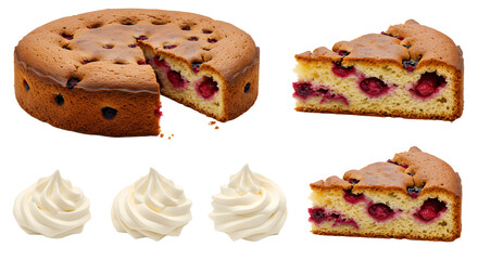 Delicious Cherry Cake with Cream - Freshly Baked Dessert for Celebrations