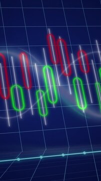 Animation of multicolored graph with changing numbers over infinity symbol against blue background