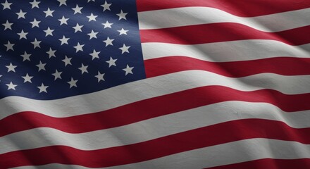Obraz premium Waving Patriotic Flag Red White and Blue Star Spangled Banner