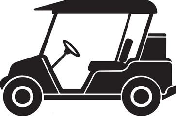 Golf car icon.Golf Cart silhouette in black on a white backgroun. vector.Golf car silhouette vector, golf car icon vector illustration.Golf cart black vector silhouette.black golf car icon vector.