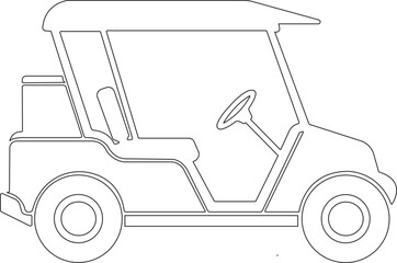 Golf car icon.Golf Cart silhouette in black on a white backgroun. vector.Golf car silhouette vector, golf car icon vector illustration.Golf cart black vector silhouette.black golf car icon vector.