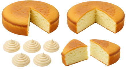 Delicious Cake Slice with Cream Topping - Perfect for Baking and Dessert Photography