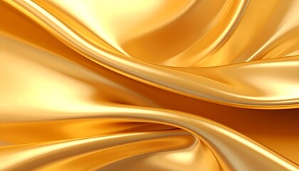Golden fabric folds in smooth, flowing curves