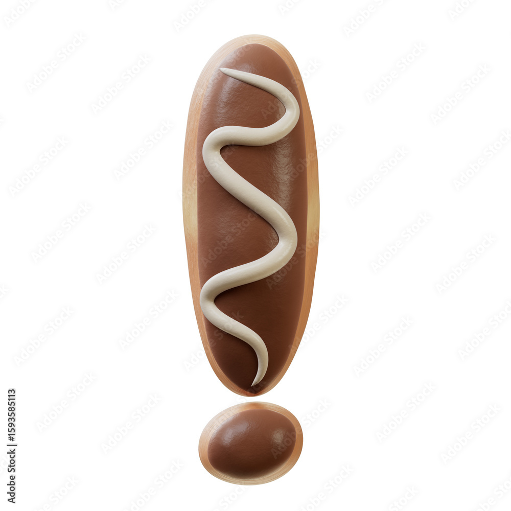 Fototapete 3d font.chocolate biscuit donut font concept. isometric alphabet. numbers and letters. 3d rendering 