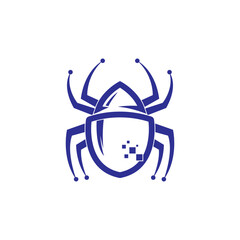 Spider web Technology logo vector