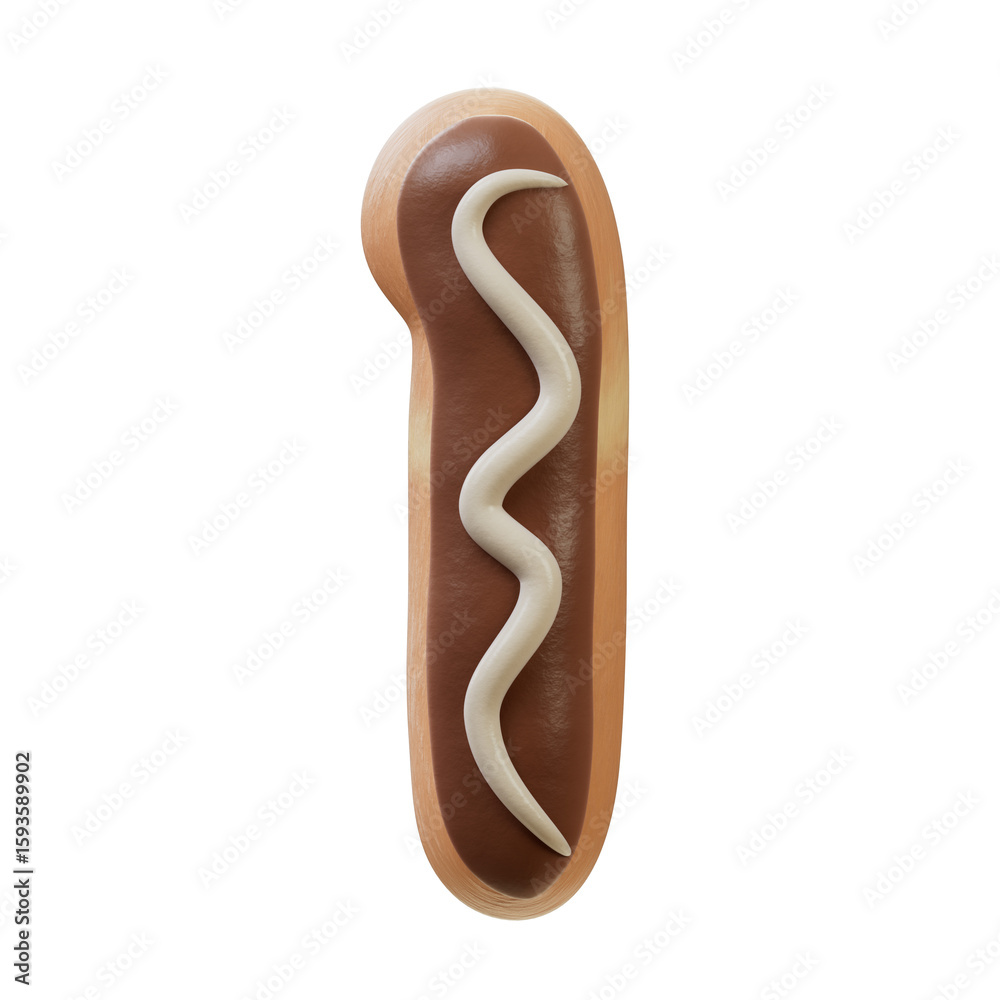 Fototapete 3d font.chocolate biscuit donut font concept. isometric alphabet. numbers and letters. 3d rendering 