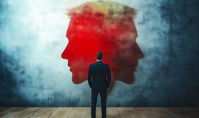 Unconscious bias concept - attitudes or stereotypes that affect our understanding, actions, and decisions in an unconscious manner. Implicit bias. Social norms or cultural influences. Man and notes.