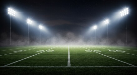 Night Football Field, Stadium Lights - Dramatic Lighting: The use o.