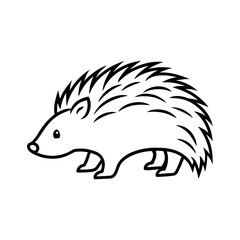 Vector art of a cute hedgehog with spiky quills isolated on white background