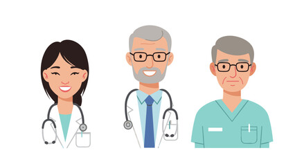 Fototapeta premium Diverse Team of Healthcare Professionals: Doctor, Nurse, and Physician
