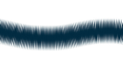 Abstract Curved Line of Repetitive Sharp Black Spikes on White Background for Modern Overlay, Border, or Decorative Graphic Design