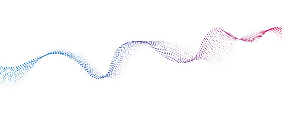 Fototapeta premium Flowing Dot Wave halftone gradient pattern on transparent background 