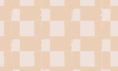 Hand Painted Rustic Checkerboard Seamless Pattern with Distressed Texture