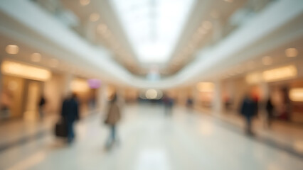 Abstract blurred background of blurred shopping mall in modern shopping mall.
