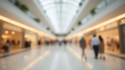 Abstract blurred background of blurred shopping mall in modern shopping mall.