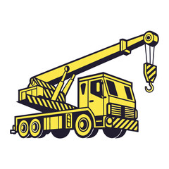 Obraz premium Industrial Mobile Crane Truck Heavy Machinery Vector