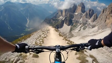 mountain biking in the mountains - Powered by Adobe