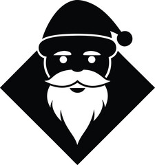 angled santa face vector icon.