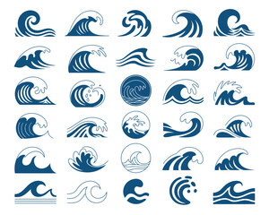 ocean wave vector collection with abstract blue designs
