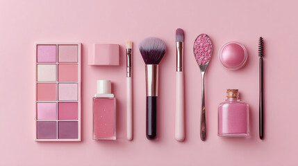 Pink Cosmetic Products Flatlay

