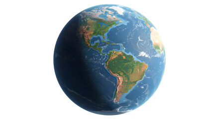 Fototapeta premium Realistic Earth Globe Illustration with Americas View