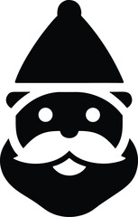 minimalist santa face vector icon.