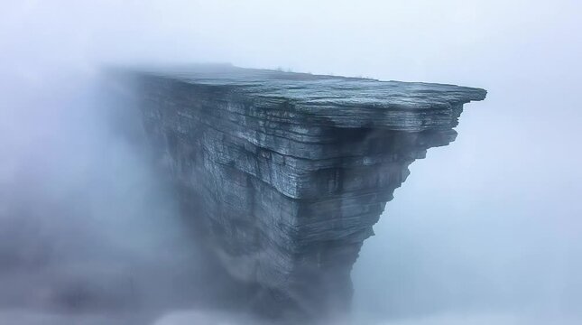 Misty rocky cliff rising through fog in dramatic natural mountain landscape
Seamless looping 4k time-lapse virtual video animation background. Generated AI