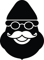 Santa with glasses vector icon.