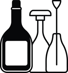 wine bottles and glasses