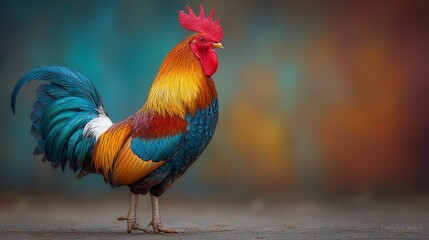 Fototapeta premium Rooster in vibrant colors (1)