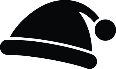 plush trim santa cap vector icon.