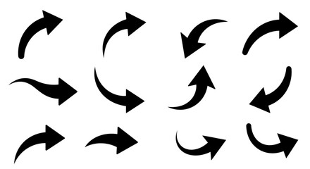 Diverse Arrow Collection Directional Graphics for Creative Projects, Curvy and Angular Shapes with Smooth, Simple Vector Designs.
