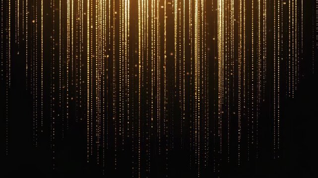 Elegant Vertical Drops of Golden Light on Dark Background