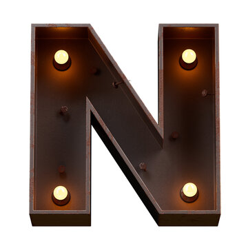 Bright Neon Font with fluorescent tubes.Metallic futuristic  cyberpunk Alphabet. 3d Rendering Isolated on black Background.