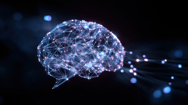 Mind's Digital Network: An illuminated digital brain pulses with radiant energy, symbolizing innovation, and the intricate beauty of thought, a nod to the boundless potential of intelligence.