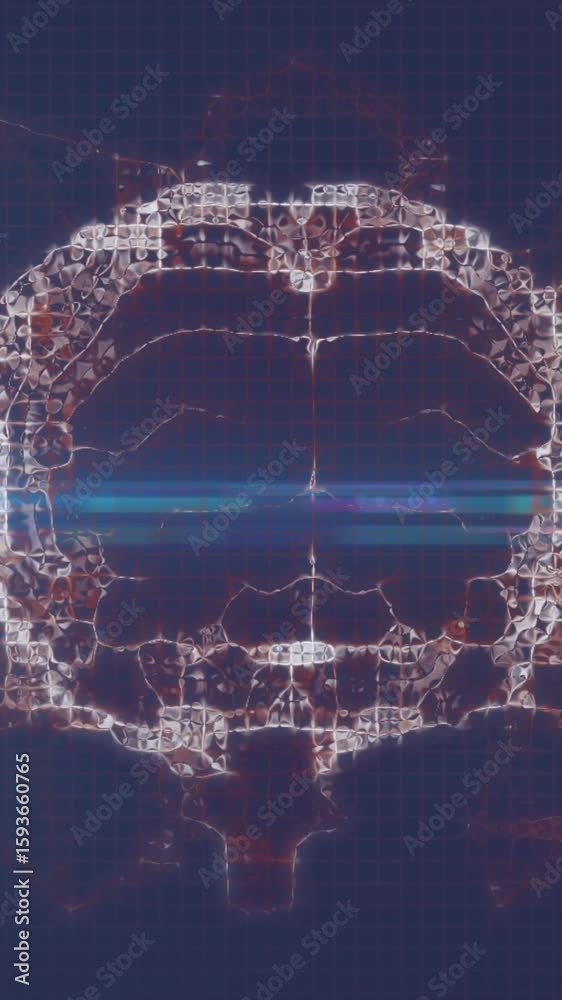 Canvas Prints animation of digital brain and dna strand glowing with network connections