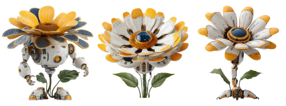 Futuristic Robotic Flowers with High-Tech Design Elements