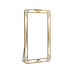 Elegant Gold Art Deco Full Length Mirror Sunburst Design Modern Frame Floor Mirror